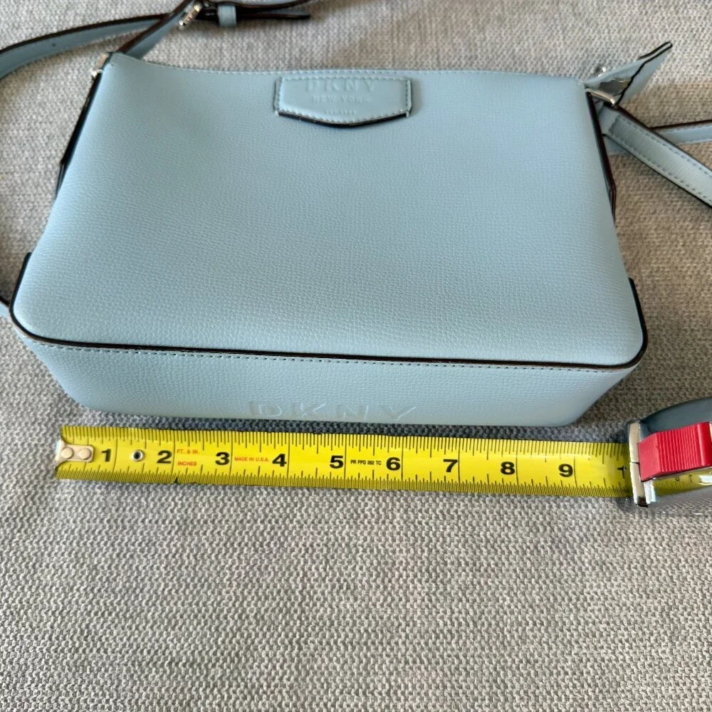 👜✨ DKNY New York Pebbled Leather Crossbody – Light Blue ✨👜 - Picture 9 of 11